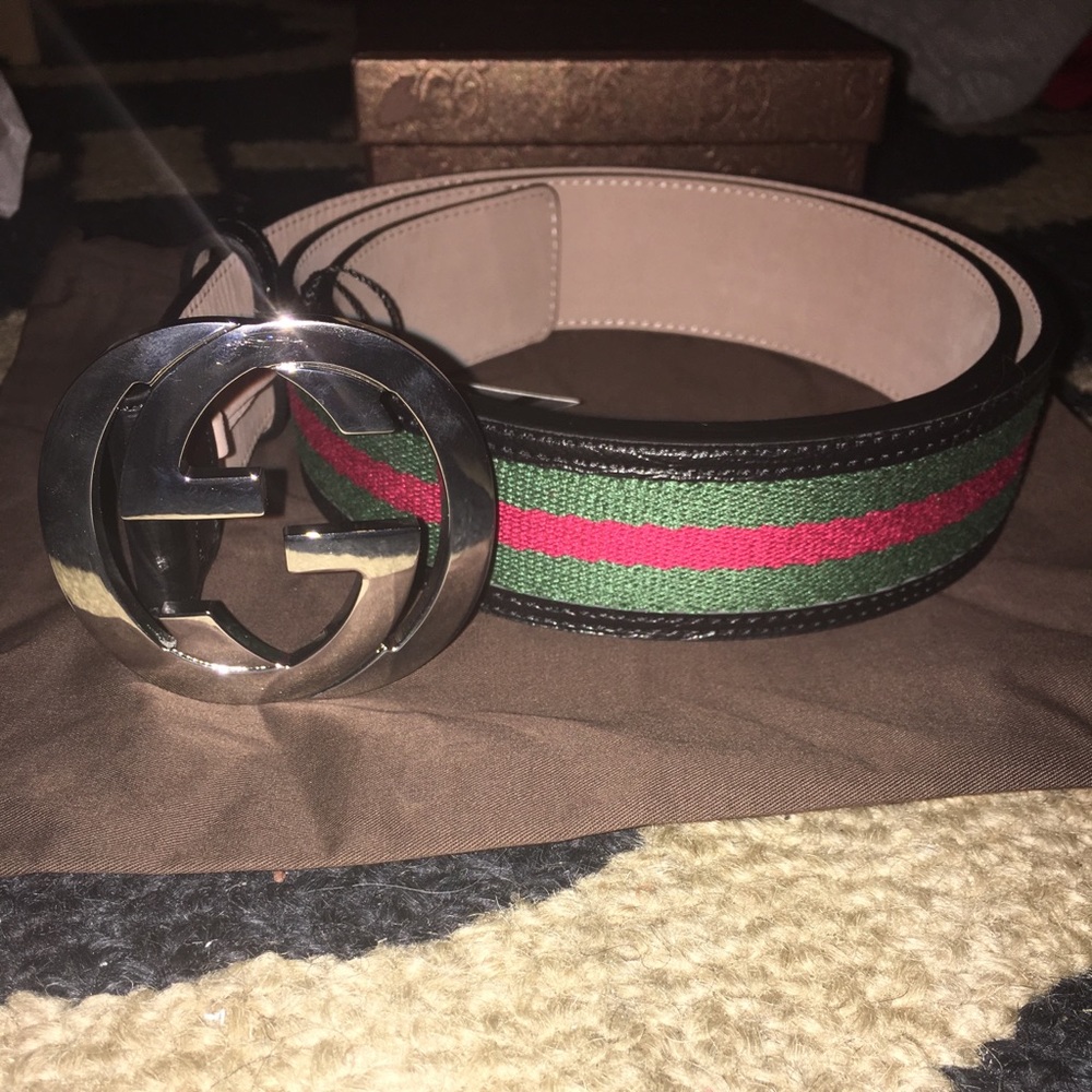 Gucci Interlocking Gs Striped Belt